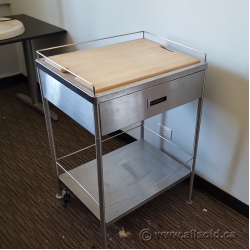 Stainless Steel Mobile Rolling Utility Cart with Drawer